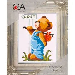 Tapestry Kit with printed canvas 14x18 Lost Bear CDA3177K