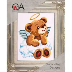 Tapestry Kit with printed canvas 14x18 Angel Bear CDA3179K