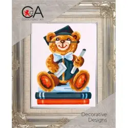 Tapestry Kit with printed canvas 14x18 Scholar Bear CDA3180K