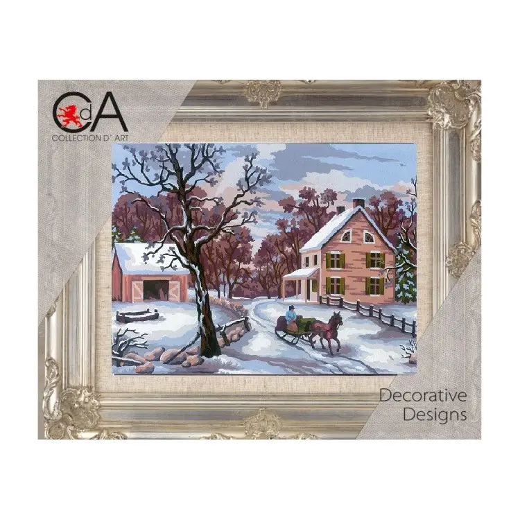 Tapestry Kit with printed canvas 14x18 Sleigh Ride CDA3207K