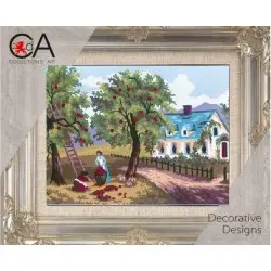 Tapestry Kit with printed canvas 14x18 Apple Harvest CDA3210K
