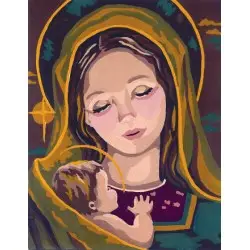 Tapestry Kit with printed canvas 14x18 Madonna & Child CDA3218K