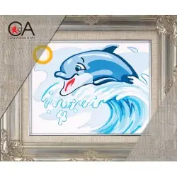 Tapestry Kit with printed canvas 14x18 ?atch the wave! CDA3227K