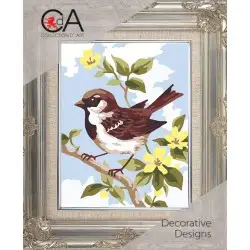 Tapestry Kit with printed canvas 14x18 Brown Wren CDA3315K