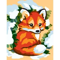 Tapestry Kit with printed canvas 14x18 Fox CDA3318K