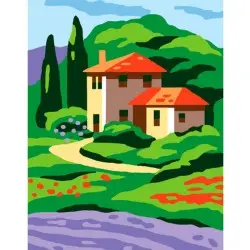 Tapestry Kit with printed canvas 14x18 Cottage CDA3335K