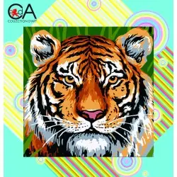 Tapestry Kit with printed canvas 19x19 Tiger CDA4008K