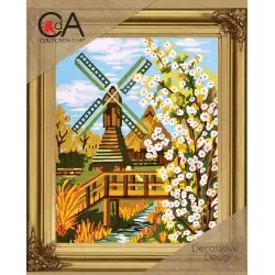 Tapestry Kit with printed canvas 22x30 The mill CDA6137K
