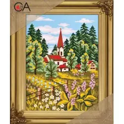 Tapestry Kit with printed canvas 22x30 Chapel in the Fields CDA6143K