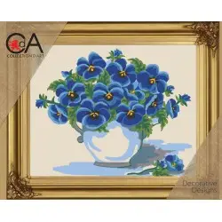 Tapestry Kit with printed canvas 30x22 Flowers in a vase CDA6194K