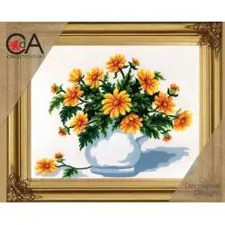 Tapestry Kit with printed canvas 30x22 Flowers in a vase CDA6196K