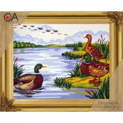Tapestry Kit with printed canvas 22x30 Mallard Lake CDA6237K