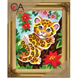 Tapestry Kit with printed canvas 22x30 Leopard CDA6303K