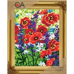 Tapestry Kit with printed canvas 22x30 Wind flowers CDA6319K