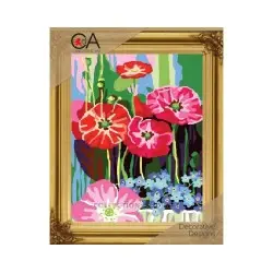 Tapestry Kit with printed canvas 22x30 Poppies and forget-me-nots CDA6320K