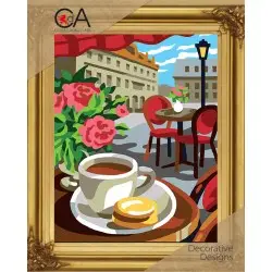 Tapestry Kit with printed canvas 22x30 Cafe CDA6321K