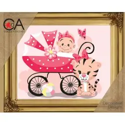 Tapestry Kit with printed canvas 22x30 It's a girl! CDA6332K