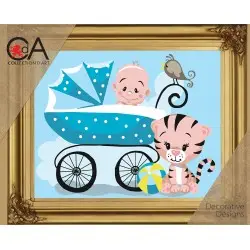 Tapestry Kit with printed canvas 22x30 It's a boy! CDA6333K