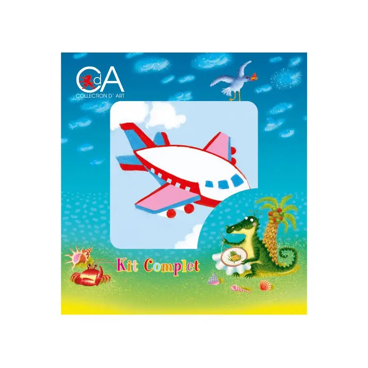 Tapestry Kit with printed canvas 10x10 Jet Plane CDA1001K