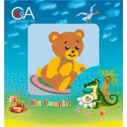 Tapestry Kit with printed canvas 10x10 Teddy Bear CDA1009K
