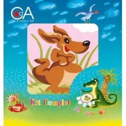 Tapestry Kit with printed canvas 10x10 Kangaroo CDA1015K