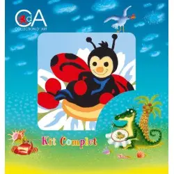 Tapestry Kit with printed canvas 10x10 Ladybird CDA1017K