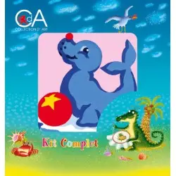 Tapestry Kit with printed canvas 10x10 Performing Seal CDA1018K