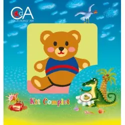 Tapestry Kit with printed canvas 10x10 Teddy CDA1019K