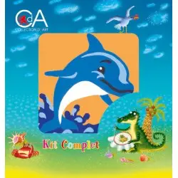 Tapestry Kit with printed canvas 10x10 Dolphin CDA1020K
