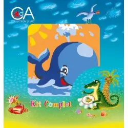 Tapestry Kit with printed canvas 10x10 Whale CDA1023K