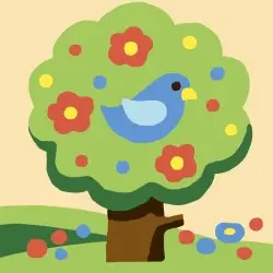 Tapestry Kit with printed canvas 10x10 Tree with Bird CDA1052K