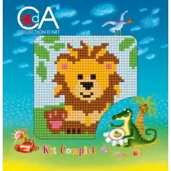 Tapestry Kit with printed canvas 10x10 Lionet CDA1058K