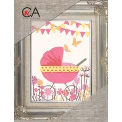 Tapestry Kit with printed canvas 14x18 It's a girl! CDA3366K