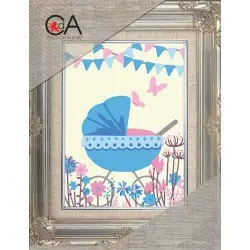 Tapestry Kit with printed canvas 14x18 It's a boy! CDA3367K
