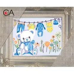 Tapestry Kit with printed canvas 14x18 Congratulations on the boy! CDA3369K
