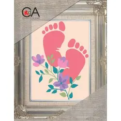 Tapestry Kit with printed canvas 14x18 For baby girl CDA3370K