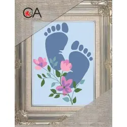 Tapestry Kit with printed canvas 14x18 For baby boy CDA3371K