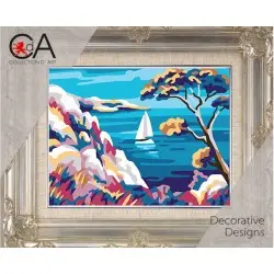 Tapestry Kit with printed canvas 14x18 Colourful rocks CDA3378K