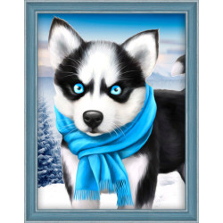 Diamond Painting kit Blue Eye Husky 15х20 cm  AZ-1540