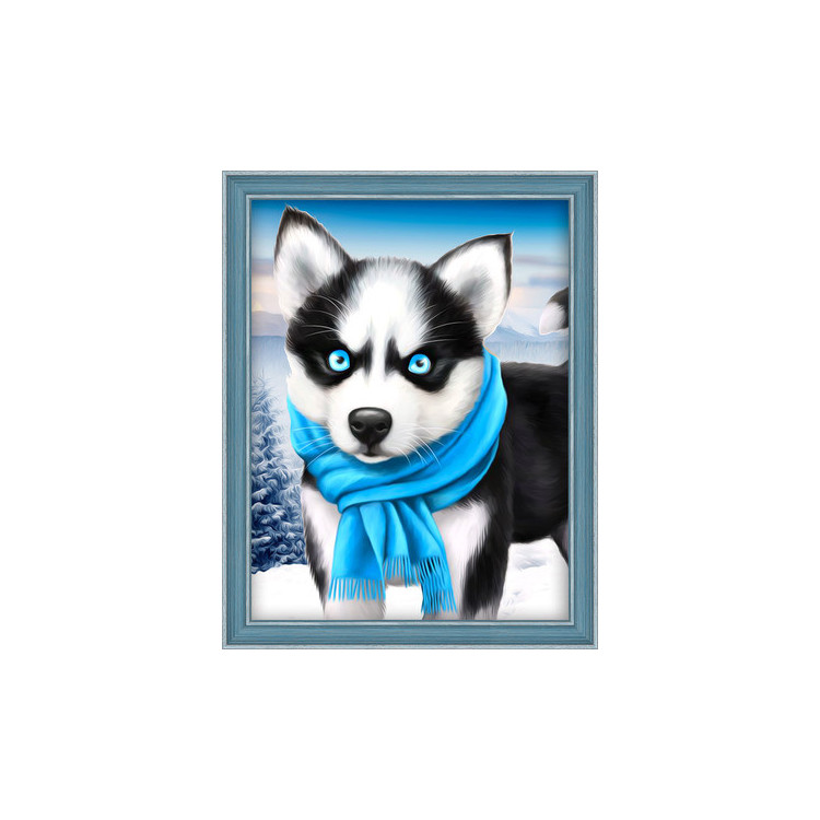 Diamond Painting kit Blue Eye Husky 15х20 cm  AZ-1540