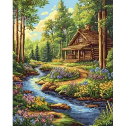Diamond painting with subframe "Forest Stream" 40x50 cm DP422