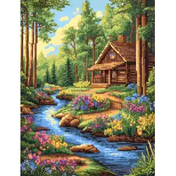 Diamond painting with subframe "Forest Stream" 40x50 cm DP422