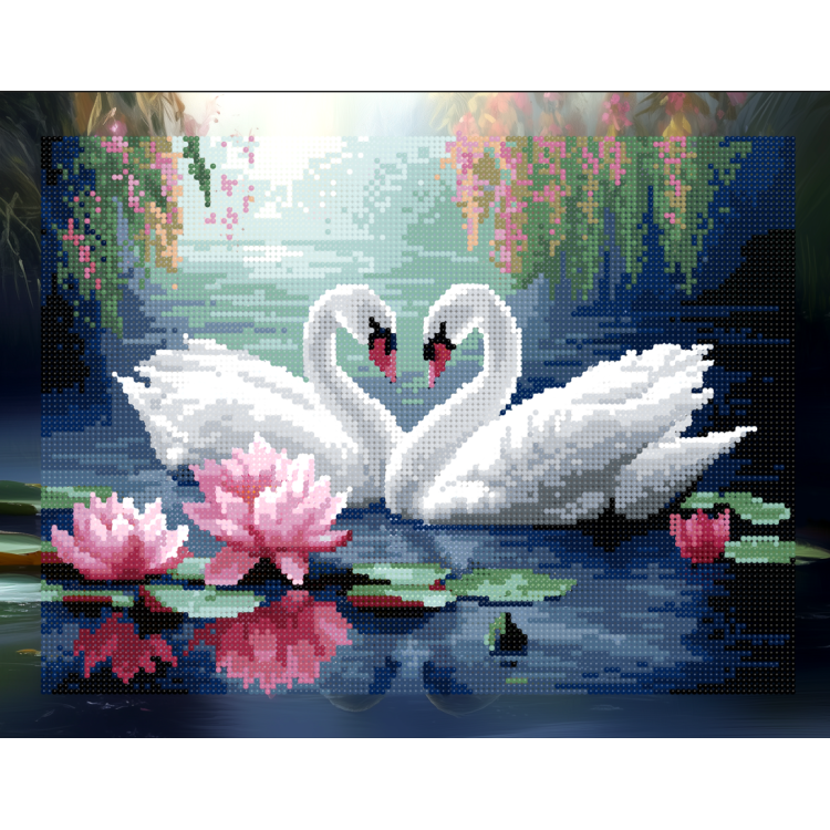 Diamond painting with subframe "Swan fidelity" 40x50 cm DP423