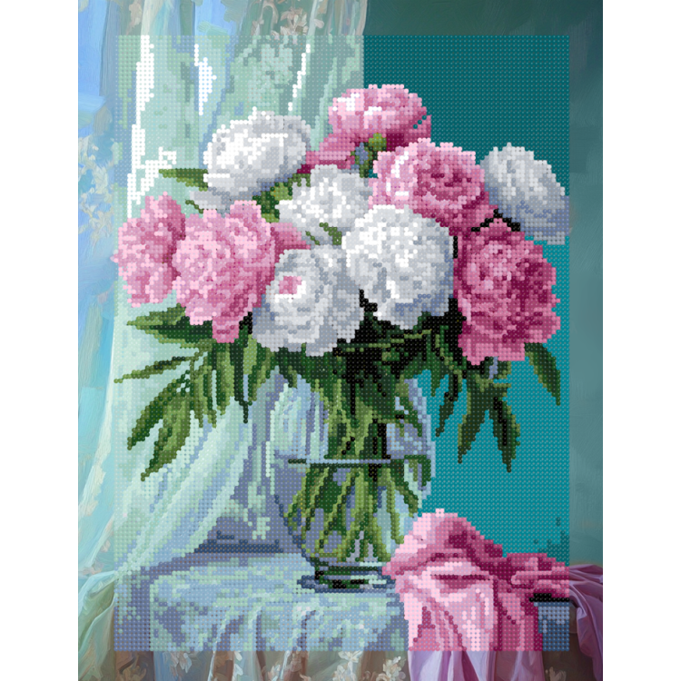 Diamond painting with subframe "Bouquet of peonies" 40x50 cm DP424