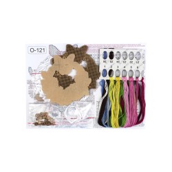 Cross-stitch on wooden base "Easter wreath 1" SO-121