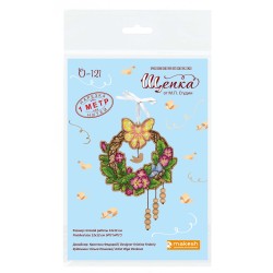 Cross-stitch on wooden base "Easter wreath 1" SO-121