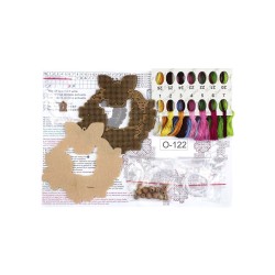 Cross-stitch on wooden base "Easter wreath 2" SO-122
