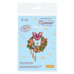 Cross-stitch on wooden base "Easter wreath 2" SO-122