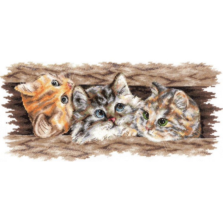 Cross stitch kit "Fluffy trio" SANP-69