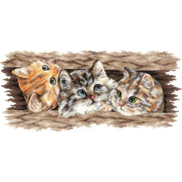 Cross stitch kit "Fluffy trio" SANP-69 Cross stitch kit "Fluffy trio" SANP-69